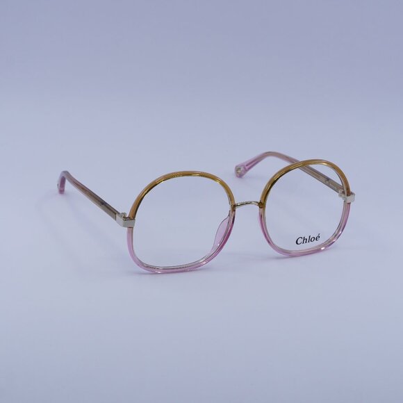 Chloe CH0032O 001 Eyeglasses Yellow/Pink 55mm Round Frame - Picture 1 of 11
